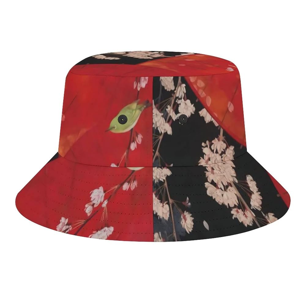 バケットハット 赤 Amazon | [CHIKANSTORE] バケットハット 和風 桜 京和傘 黒 赤